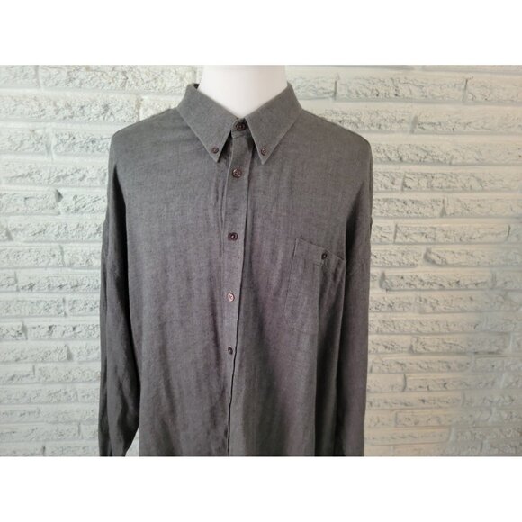 Cotton Works Men Shirt 4X Long Sleeve Gray Button Up Single Needle Tailor GRA86E - Picture 3 of 8